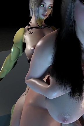 Cyborg Futa takes from behind another Cyborg Futa