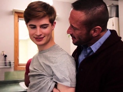 Horny stepdaddy fucks his young twink stepson bareback