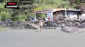 Hot Girls Take off Their Clothes on a Deserted Beach