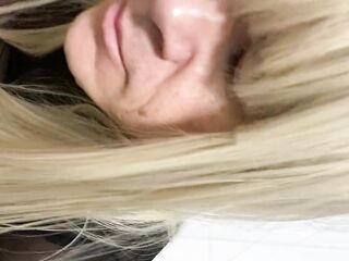 Sluttty Crossdresser Madison CD putting on makeup to go play with dong and snatch