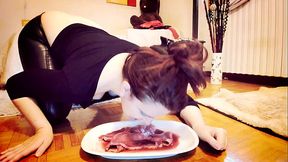 Raw meat all in my mouth