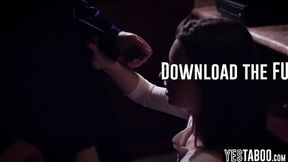 Petite sandy-haired bartender blows and hammers big-dicked boss at work