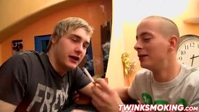 Hot Jerry and twink Timmy Clark smoking and fucking hard