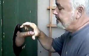 Blowjob and cum eating in Glory Hole