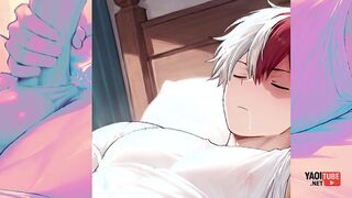 My Hero Academia Yaoi - Todoroki Hand job jizz in his throat