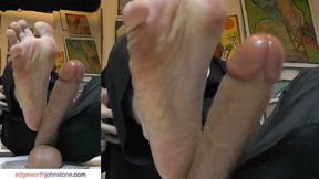 EDGEWORTH JOHNSTONE &ndash; businessman dildo footjob with oil CENSORED business suit, male foot fetish