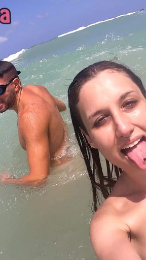 Thrilling moment from &quot;Having Fun With Hot Italian Girl In A Nude Beach&quot;