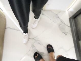 Elevator bang with stranger was so Excited - Cock22squirt
