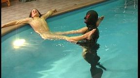 Brunette Lenka gets wet and kinky by the pool