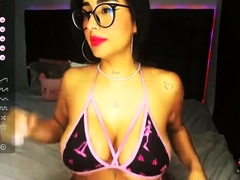 Chubby Brunette Big Boobs Dildo Masturbation