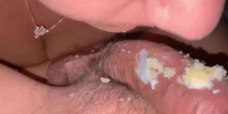 Milf Mya Lane gets birthday surprise blowjob with cum icing