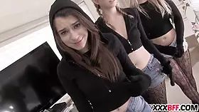 Sapphic cougar punishing teenage