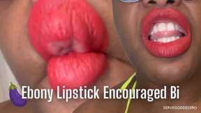Ebony Lipstick Encouraged Bi - Royal Ro closeup mouth worship