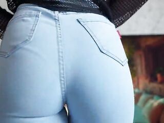 Blue Jeans Try On and Facesitting POV! Consummate Butt Tease