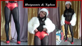 Shiny Nylon Santa - Hotpants Tease Part 2 - HD