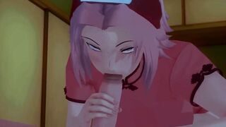 Crossing Lust Part 9 - Haruno Sakura Blowing a Long Penis