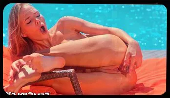 Sunny Day Solo: Petite Blonde Luise’s Sensual Poolside Play