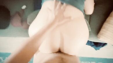 Cheating wife's big ass claps on thick cock while begging for deepthroat