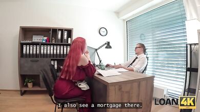 Miss Olivia's office loan offer went big natural tits hard