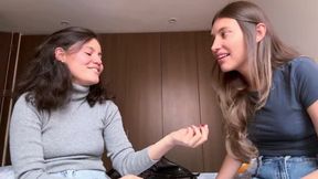 Playing truth or dare with lesbian sex dares