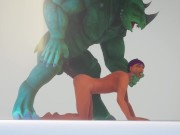 Muscular Furry alien fucked young nerd