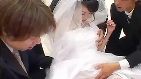 Busty Japanese Babe Fucks 3 Horny Dudes in Crazy Group Ride