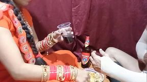 After partying on Suhaag the brother-in-law buried the first night with Hindi voice.