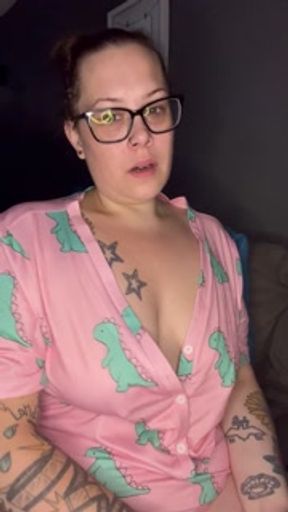 BBW stepmom MILF 420 smoking wake and bake in pjs your POV