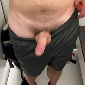 Cumming on mirror - public jerk off - thick and creamy cum