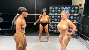 First Time Ever Sugar Diamond vs Little Rampage in a Topless Real Catfight called “Catfight 3”