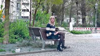 Public Walk - Transgirl outside in Town