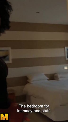 This CUTE EBONY realtor walked in talking about NYC... left stretched &amp; dripping   Clip 1