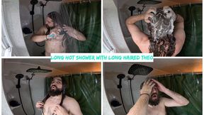 Long Hot Shower with Long Haired Theo 4K