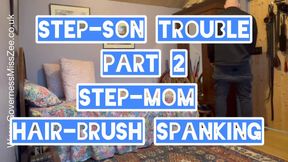 Step-son trouble, part 2, Hairbrush spanking