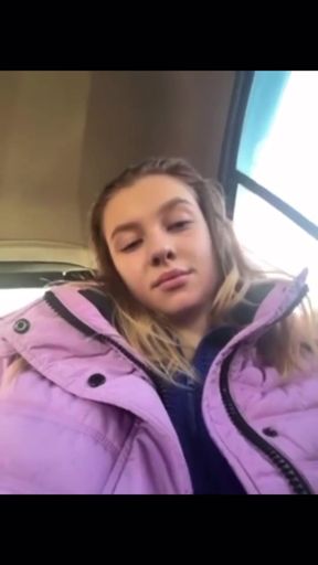 Thrilling moment from &quot;Blonde girl masturbate and vibration in the taxi&quot;