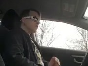 Sacha Huge jerking off in his car