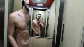 xisco fully naked inside the lift and jerk off