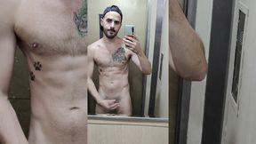 xisco fully naked inside the lift and jerk off