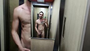 xisco fully naked inside the lift and jerk off