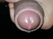Close up - foreskin slides back and forth and cumshot