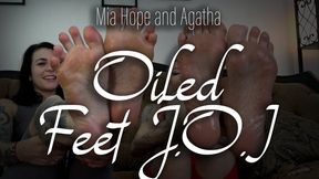 Mia Hope and Agatha Oiled Up Feet JOI