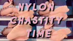 NYLON CHASTITY TIME