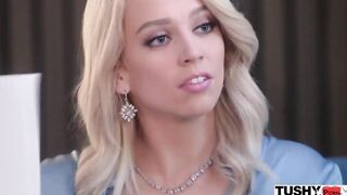 TUSHY Anal-curious slender Blonde Madison seduces older man