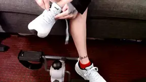 Stationary Bike Bouncing My Titties Socks Sneakers Juggling Thighs Belly