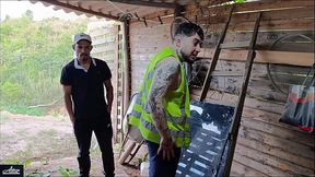 THE BOSS AND THE EMPLOYEE The employee finishes his task and his boss gets very aroused