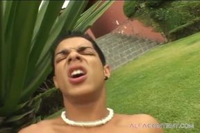 Gay guys fucking on the lawn