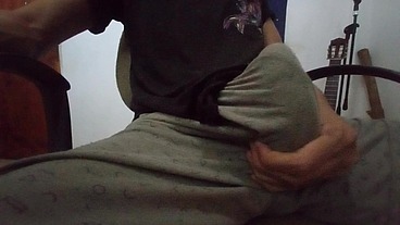 I cum hard before dad caught me moaning and jerking off my big cock
