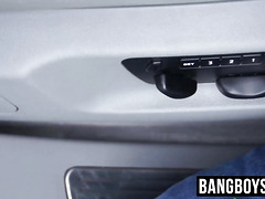 Stud showcasing his deepthroat skills while in the car