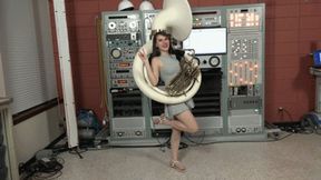 Ziva Tries Out the Sousaphone (MP4 - 720p)