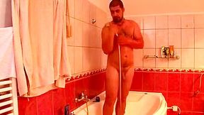 taking a shower